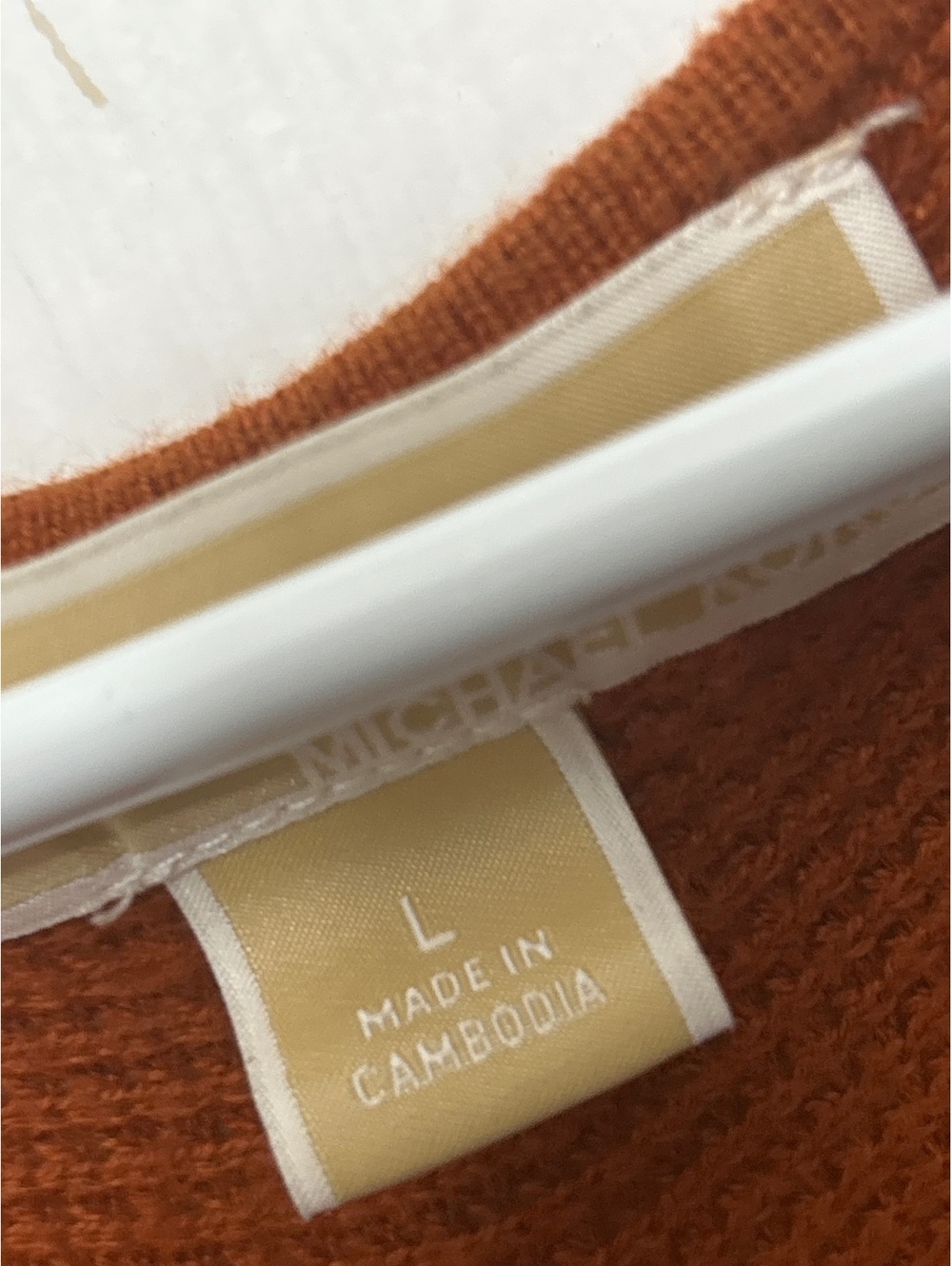 Michael Kors Long Sleeve Knit Sweater Dress in Burnt Orange, Size Large - Picture 2 of 5